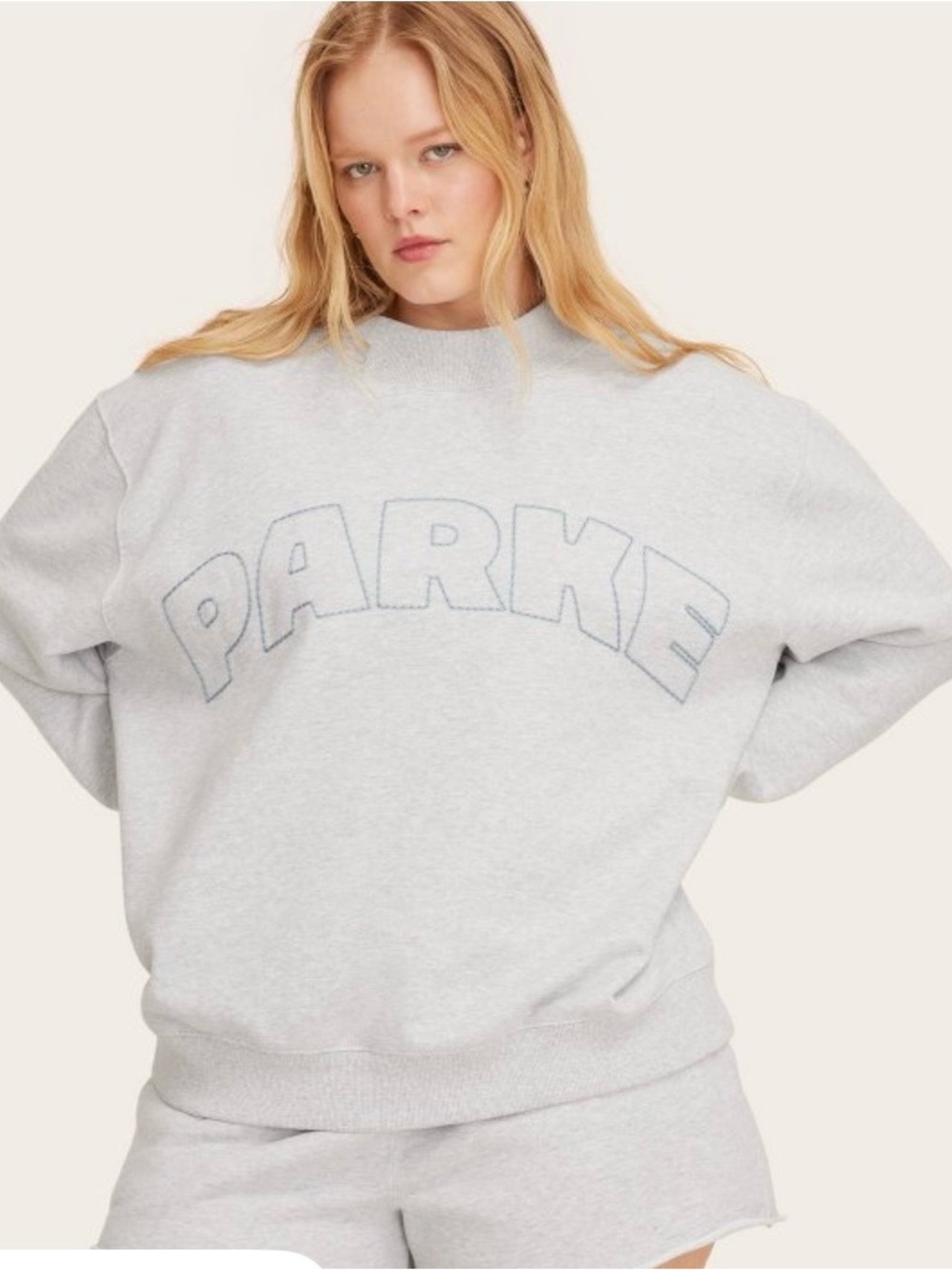 PARKE Light Gray Crewneck Sweatshirt